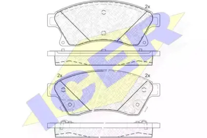 181942 ICER Комплект тормозных колодок, дисковый тормоз