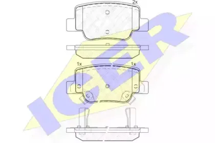 181945 ICER Комплект тормозных колодок, дисковый тормоз