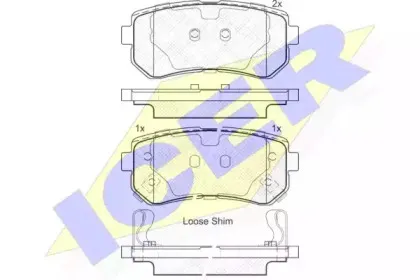 181948 ICER Комплект тормозных колодок, дисковый тормоз