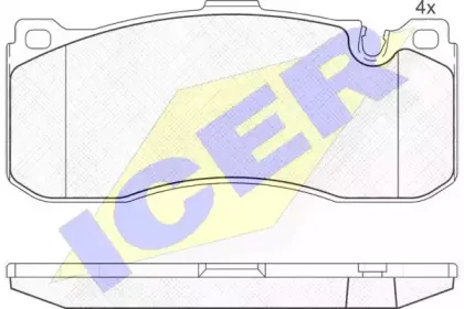 181964 ICER Комплект тормозных колодок, дисковый тормоз