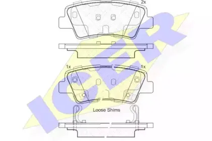 181976 ICER Комплект тормозных колодок, дисковый тормоз
