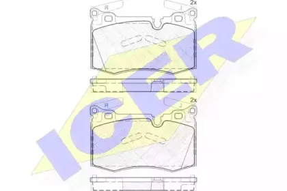 181979 ICER Комплект тормозных колодок, дисковый тормоз