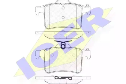 181981 ICER Комплект тормозных колодок, дисковый тормоз