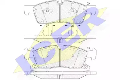 181988 ICER Комплект тормозных колодок, дисковый тормоз