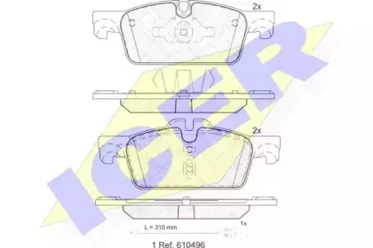 182021 ICER Комплект тормозных колодок, дисковый тормоз