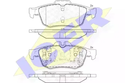 182025 ICER Комплект тормозных колодок, дисковый тормоз