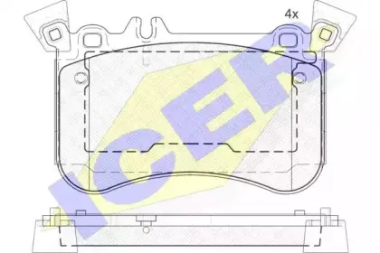 182042-203 ICER Комплект тормозных колодок, дисковый тормоз