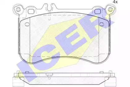 182042 ICER Комплект тормозных колодок, дисковый тормоз