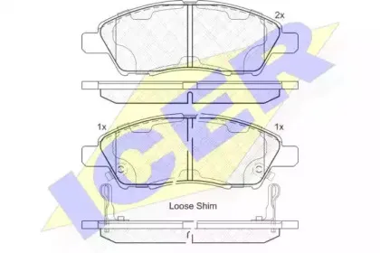 182073 ICER Комплект тормозных колодок, дисковый тормоз