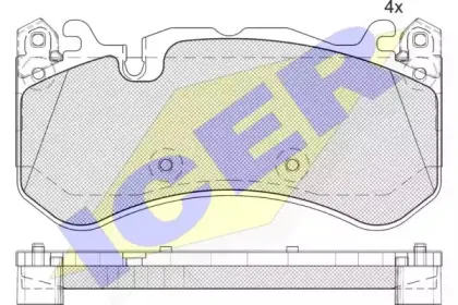 182079-204 ICER Комплект тормозных колодок, дисковый тормоз