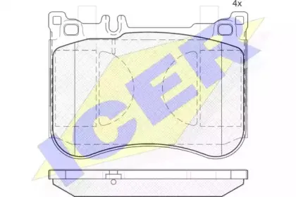 182080 ICER Комплект тормозных колодок, дисковый тормоз