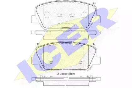 182090 ICER Комплект тормозных колодок, дисковый тормоз