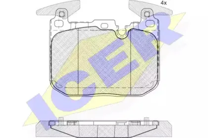 182093-200 ICER Комплект тормозных колодок, дисковый тормоз
