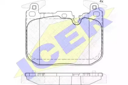 182093-203 ICER Комплект тормозных колодок, дисковый тормоз