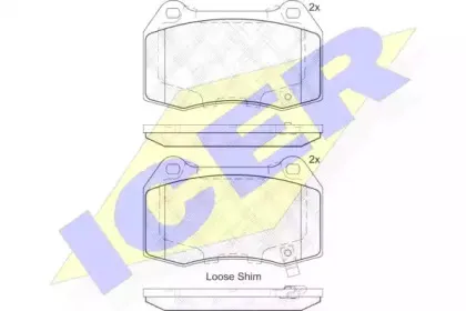 182096 ICER Комплект тормозных колодок, дисковый тормоз