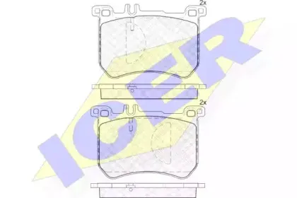 182100 ICER Комплект тормозных колодок, дисковый тормоз