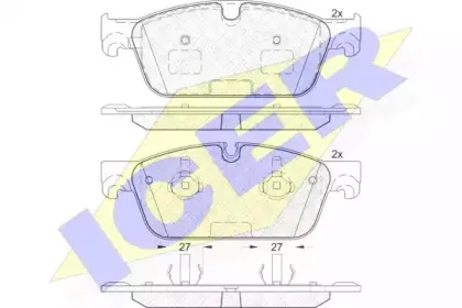 182104 ICER Комплект тормозных колодок, дисковый тормоз