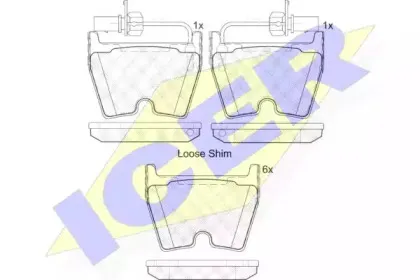 182113 ICER Комплект тормозных колодок, дисковый тормоз