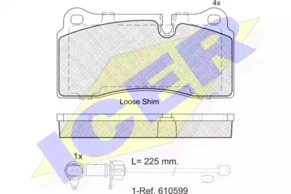 182121-203 ICER Комплект тормозных колодок, дисковый тормоз