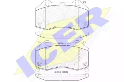 182132 ICER Комплект тормозных колодок, дисковый тормоз
