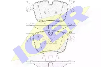 182166 ICER Комплект тормозных колодок, дисковый тормоз