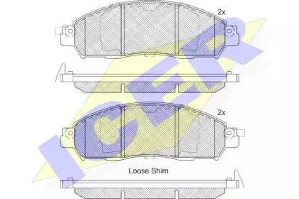 182249 ICER Комплект тормозных колодок, дисковый тормоз