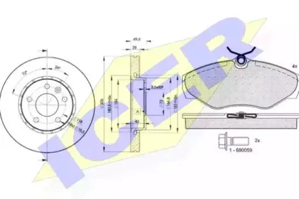 31315-6845 ICER Комплект тормозов, дисковый тормозной механизм