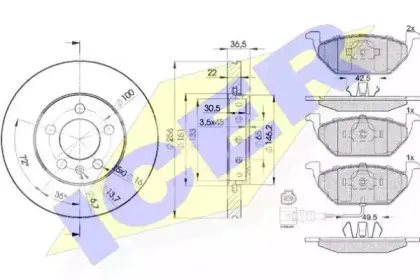 31349-5602 ICER Комплект тормозов, дисковый тормозной механизм