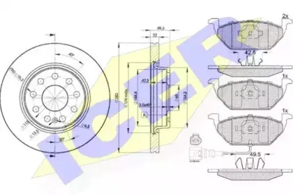 31349-5614 ICER Комплект тормозов, дисковый тормозной механизм