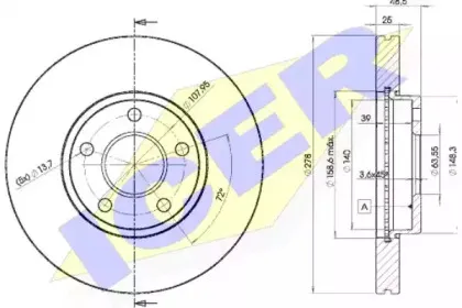 78BD3963-2 ICER Тормозной диск