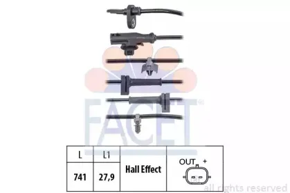 21.0124 FACET Датчик, частота вращения колеса