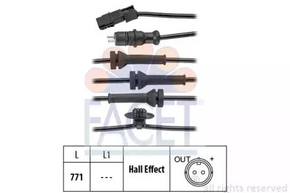 21.0156 FACET Датчик, частота вращения колеса