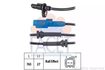 21.0170 FACET Датчик, частота вращения колеса