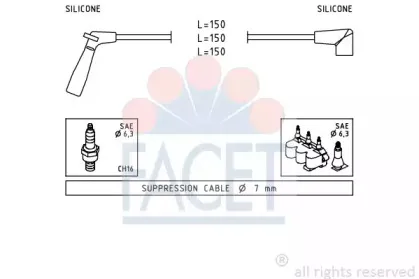 4.7007 FACET Комплект проводов зажигания