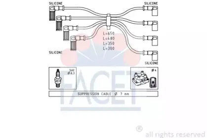 4.8888 FACET Комплект проводов зажигания