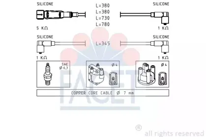 4.9569 FACET Комплект проводов зажигания