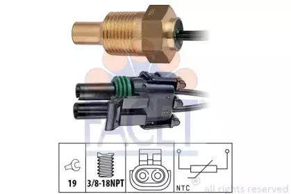 7.3307 FACET Датчик, температура охлаждающей жидкости