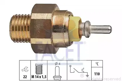7.4042 FACET термовыключатель, сигнальная лампа охлаждающей жидкости