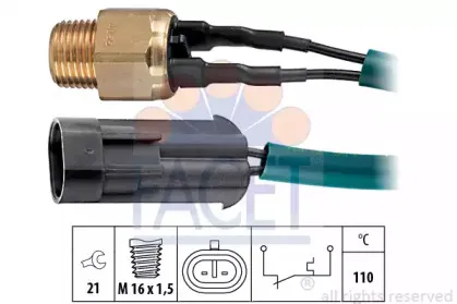 7.4055 FACET термовыключатель, сигнальная лампа охлаждающей жидкости