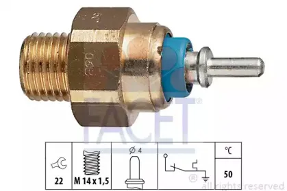 7.4070 FACET термовыключатель, сигнальная лампа охлаждающей жидкости