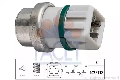7.4104 FACET термовыключатель, сигнальная лампа охлаждающей жидкости