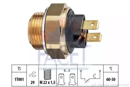 7.5034 FACET Термовыключатель, вентилятор радиатора