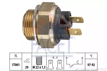 7.5111 FACET Термовыключатель, вентилятор радиатора