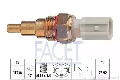 7.5189 FACET Термовыключатель, вентилятор радиатора