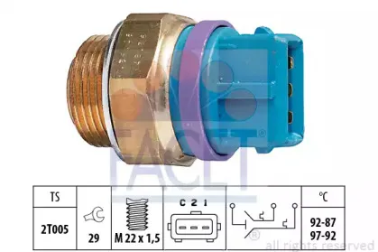 7.5629 FACET Термовыключатель, вентилятор радиатора