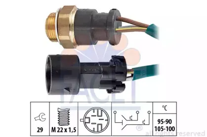 7.5644 FACET Термовыключатель, вентилятор радиатора