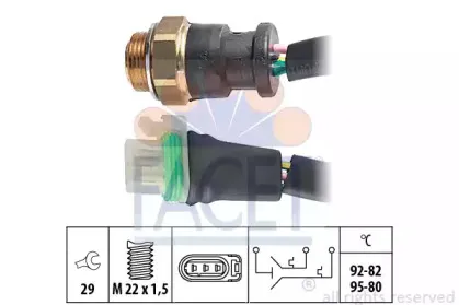 7.5656 FACET Термовыключатель, вентилятор радиатора
