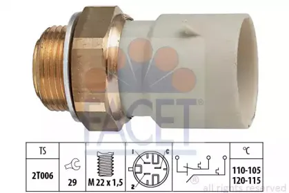7.5657 FACET Термовыключатель, вентилятор радиатора