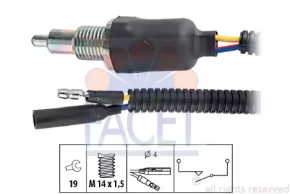 7.6093 FACET Выключатель, фара заднего хода