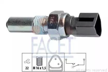 7.6107 FACET Выключатель, фара заднего хода